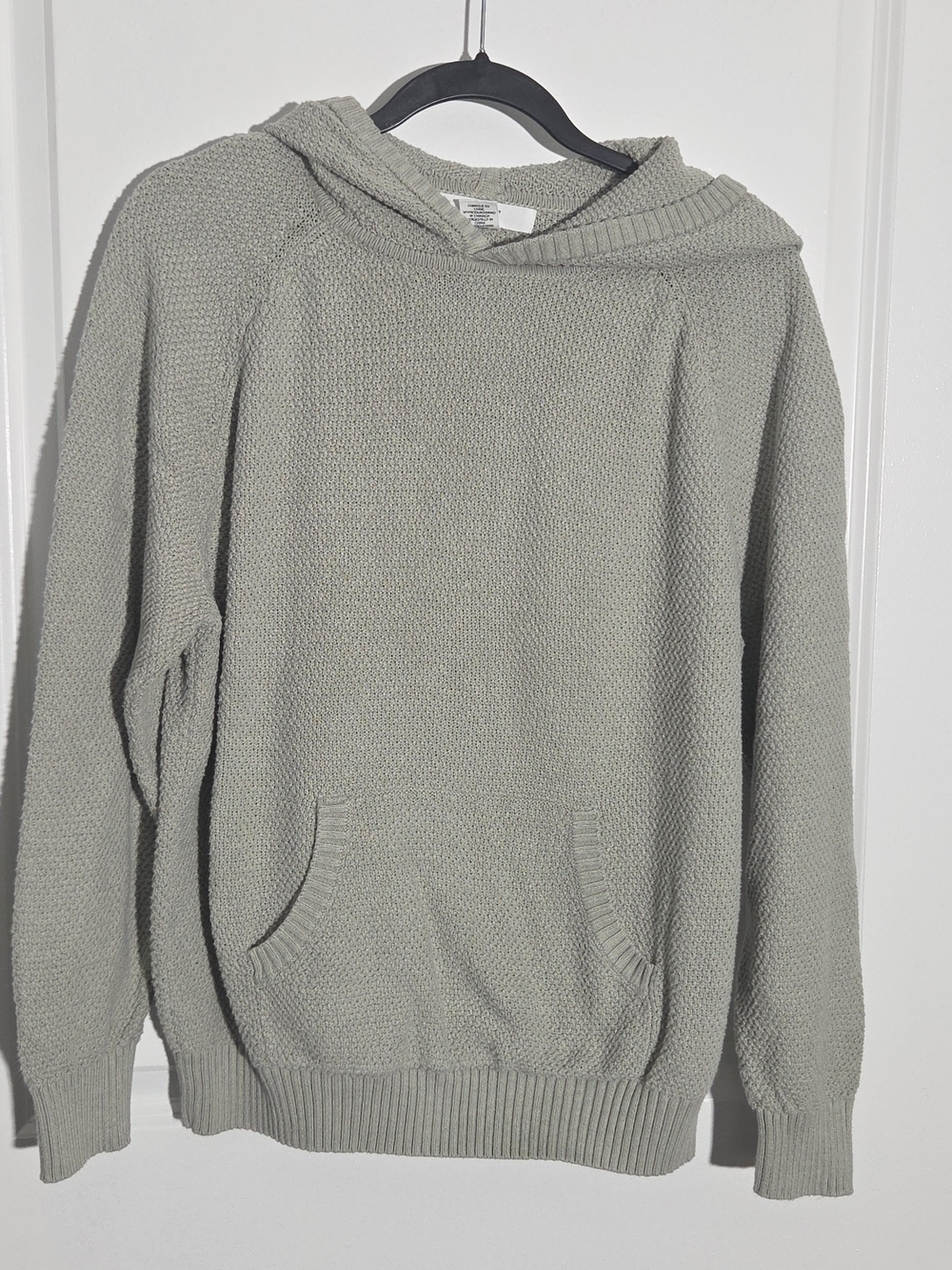 Wilt Womens Gray Shifted Pocket Comfy Cozy Waffle Sweatshirt Hoodie Size Large